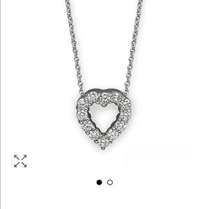 18k White Gold Baby Heart Pendant Necklace with Diamonds, 16" by Roberto Coin
